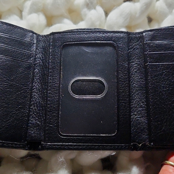 Leather (pebble grain) Tri-fold Wallet, Men, 9 Pocket, New - Picture 5 of 9